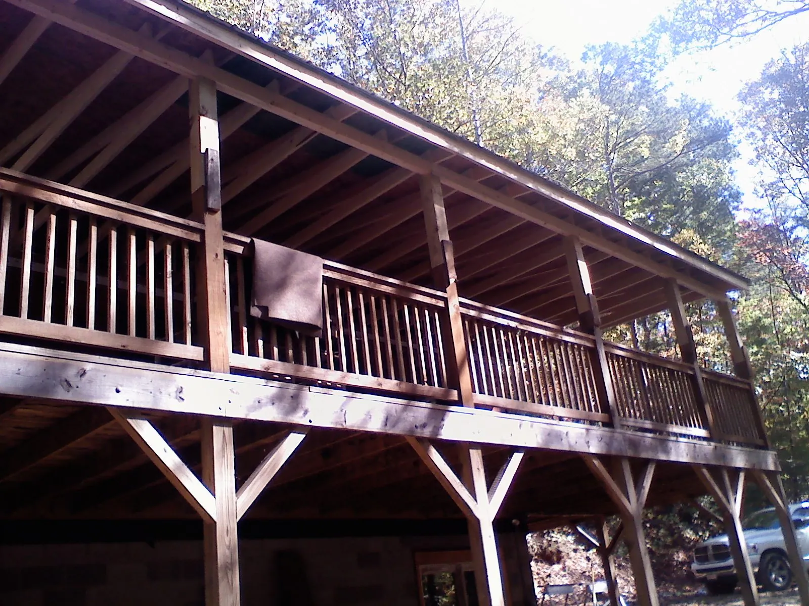 Timber framing under a new elevated porch and deck — Roof Leak Repair in Cape Charles by Roofing Brothers